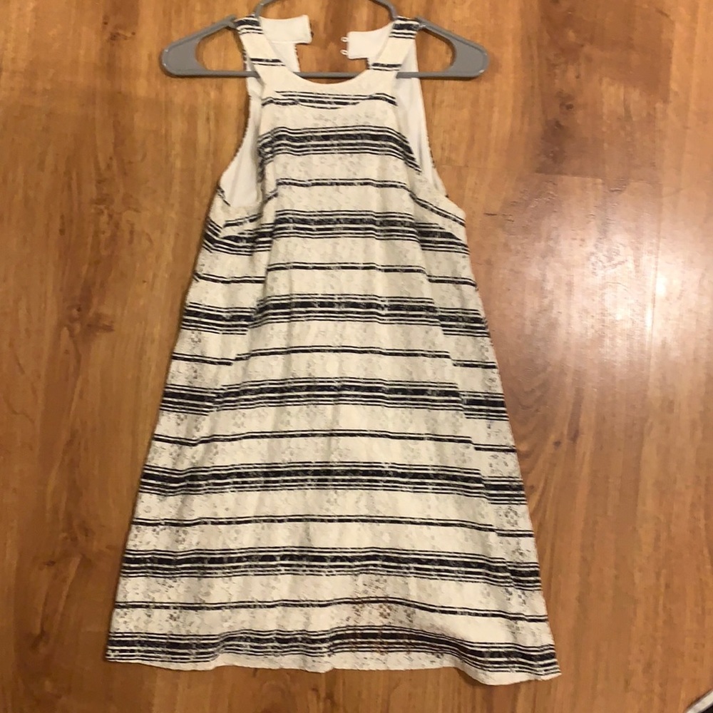 Blue and white dress